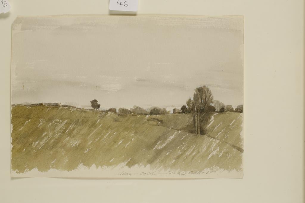 •MICHAEL UPTON (1938-2002) "Jan-Cold-Stoke Abbot", titled in pencil lower right, watercolour, 7" x - Image 2 of 3