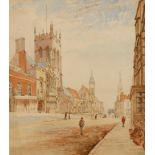 ENGLISH SCHOOL, 19th/20th century A view of the High Street, Dorchester, watercolour, 17.25" x 25.