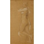 GEORGE SPENCER WATSON RA (1890-1933) Full length study of a nude on one knee, label verso,