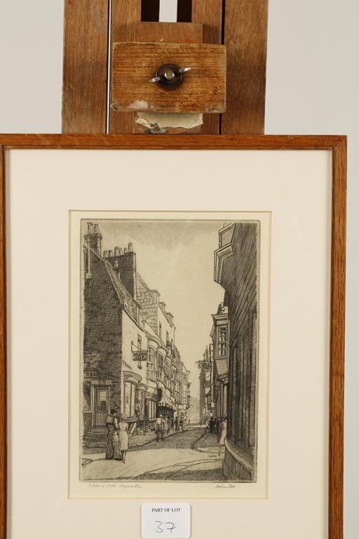 •ARTHUR BELL (1897-1995) "St. Alban's Street, Weymouth", etching, 6.5" x 4.25", and two similar - Image 2 of 4