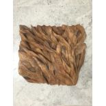 DAVID WEST (1939-) "Seaweed", signed verso, wood carving, 13.5" x 14"