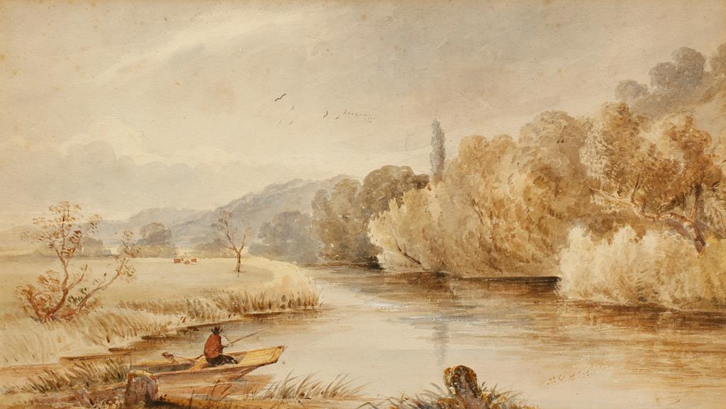 ENGLISH SCHOOL, 19th century A view of the Thames at Clifton near Maidenhead, watercolour, 7.75" x