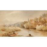 ENGLISH SCHOOL, 19th century A view of the Thames at Clifton near Maidenhead, watercolour, 7.75" x