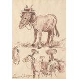 MANNER OF EDWARD SEAGO (1910-1974) Charlie the donkey dressed up for the circus with further