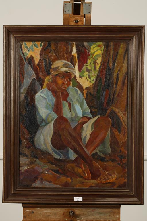 •VIOLET MADELINE JOSETTE (JO) JONES (1894-1989) "Druscilla, a Jamaican Girl", signed lower left - Image 2 of 3