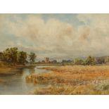 ENGLISH SCHOOL, 19th century A view across Cambridge Meadows, watercolour, 12.5" x 16.75"