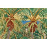 •VIOLET MADELINE JOSETTE (JO) JONES (1894-1989) "Picking Date Palms, Morocco", watercolour and