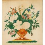 P. BUTTERFIELD, American School, 19th century A still life study of a vase of flowers, signed