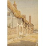 ENGLISH SCHOOL, 19th century A terrace of thatched cottages in Mill Street, Dorchester, watercolour,