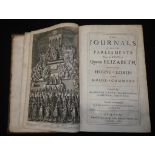 D'EWES, S. The Journals of all the Parliaments during the Reign of Queen Elizabeth. [Frontis.] For