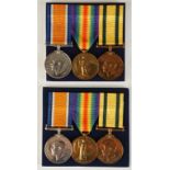 TWO GREAT WAR PAIR AND TERRITORIAL FORCE WAR MEDAL GROUPS, (2217 PTE. W. MACEY. DORSET. R.), (