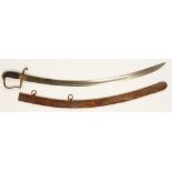 A FRENCH OFFICERS SABRE, with scabbard and engraved blade, 33.5"