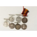 A COLLECTION OF SEVEN QUEEN'S SOUTH AFRICA MEDALS, some with damage and naming removed/worn.