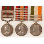 THREE BOER WAR MEDALS, India General Service 1895-1902, with Punjab Frontier 1897-98 and Tirah