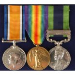 A GREAT WAR PAIR AND INDIA MEDAL GROUP, War and Victory (15739 PTE. F. W. COAKES. DORSET. R.), India