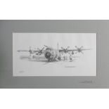 DAVID SHEPHERD: A signed print, 'RAF Lockheed C130 Hercules', limited 494/500, signed in pencil on