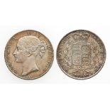 VICTORIA, 1837-1901. CROWN, 1844. Young head, crowned shield within wreath on reverse, star stops.