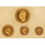 GEORGE VI, 1937-52. FOUR COIN GOLD PROOF SPECIMEN SET, 1937. In original tooled red leather case.