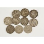 GREAT BRITAIN, MIXED COINS. Crowns, 1819 (2), 1822, 1889 (2), 1890, 1891, 1895, 1896 (2). (10