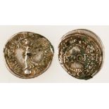 ROMAN CIVIL WAR, GAUL. AR DENARIUS, 68-69 A.D. Uncertain mint in Gaul. Victory standing left on