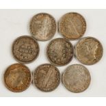 UNITED STATES OF AMERICA, MIXED COINS. One Dime, 1888 (2), 1901, 1916, 1918, 1923, 1944, 1946. GVF-