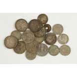 GREAT BRITAIN AND WORLD, MIXED COINS. Crowns, 1820, 1822, 1889, 1893, 1899, 1935, and other coins.