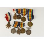 THREE GREAT WAR TRIO MEDAL GROUPS, 1914-15 Star, War and Victory (G-7265. PTE. W. TISDALL. MIDDX.
