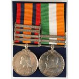 A BOER WAR PAIR OF MEDALS, Queens South Africa, engraved (3872 Pte. C. Hoff. 2/Dorset Rgt.). Kings