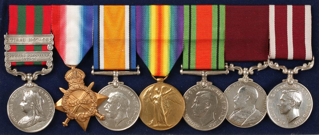 AN INDIA GENERAL SERVICE 1895-1902 AND M.S.M. MEDAL GROUP, India General Service medal with Tirah