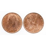 VICTORIA, 1837-1901. PENNY, 1888. Laureate bust, Britannia seated on reverse, die flaw in neck.