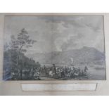 AN 18TH CENTURY ENGRAVING "Passage of the Druro", 11" x 17.5", in glazed frame