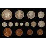 GEORGE VI, 1937-52. FIFTEEN COIN PROOF SPECIMEN COIN SET, 1937. In original tooled red leather case.