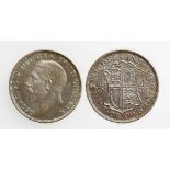 GEORGE V, 1910-36. PROOF HALFCROWN, 1927. Bare head, shield on reverse. AUNC, toned. (one coin)