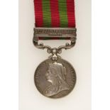 AN INDIA MEDAL 1895-1902, with Punjab Frontier 1897-98 clasp, engraved (3494 Pte H Burchell 1st Bn