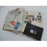 A SWISS HELVETIA STAMP, 30 cents, over-printed, and other world mixed stamps, in album and loose