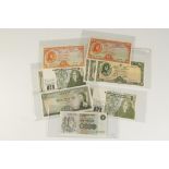 BANKNOTES, A COLLECTION OF IRELAND, JERSEY AND SCOTLAND, Ten Shillings and £1's.