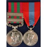 AN INDIA GENERAL SERVICE MEDAL 1895-1902, with Tirah 1897-98 and Punjab Frontier clasps, in