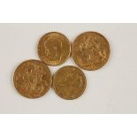 GREAT BRITAIN, MIXED COINS. Sovereigns, 1903, 1904, Half Sovereigns, 1901, 1911. (4 coins)