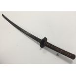 A JAPANESE KATANA, with a shagreen and leather bound grip, 30.5"