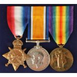 A GREAT WAR TRO MEDAL GROUP, 1914-15 Star, War and Victory (12589 PTE F. CHRISTOPHER. DORSET. R.).