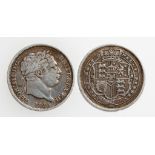 GEORGE III, 1760-1820. SHILLING, 1820. Laureate head, crowned shield in garter on reverse, I/S in '