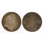 WILLIAM III, 1689-1702. HALFCROWN, 1697. Laureate bust right, crowned cruciform shields on