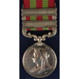 A BOER WAR INDIA GENERAL SERVICE 1895-1902 MEDAL, with Punjab Frontier 1897-98 and Tirah 1897-98