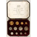 VICTORIA, 1837-1901. TWELVE COIN GOLD AND SILVER SPECIMEN SET, 1887