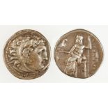 GREEK, ALEXANDER III 'THE GREAT'. AR DRACHM, EARLY FOURTH CENTURY B.C. Head of Herakles right,