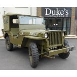 A SECOND WORLD WAR ISSUE AMERICAN WILLYS JEEP, 1942, with green coachwork and in well kept running