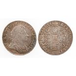 GEORGE I, 1714-27. SHILLING, 1723. Laureate and draped bust, crowned cruciform shields with 'SSC' in