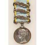 A CRIMEA MEDAL, with Alma, Balaclava and Inkerman clasps, engraved (CAPT W.G. MARGESSON 56TH FOOT)