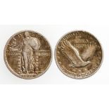 AMERICA, QUARTER DOLLAR, 1919 S. Liberty standing, eagle on reverse. GF. (one coin)