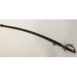 A FRENCH 1822 PATTERN LIGHT CAVALRY SWORD, with scabbard and horn grip, 44"